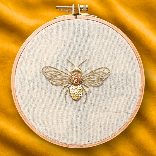 Save the Bees Goldwork Embroidery Kit for Beginners