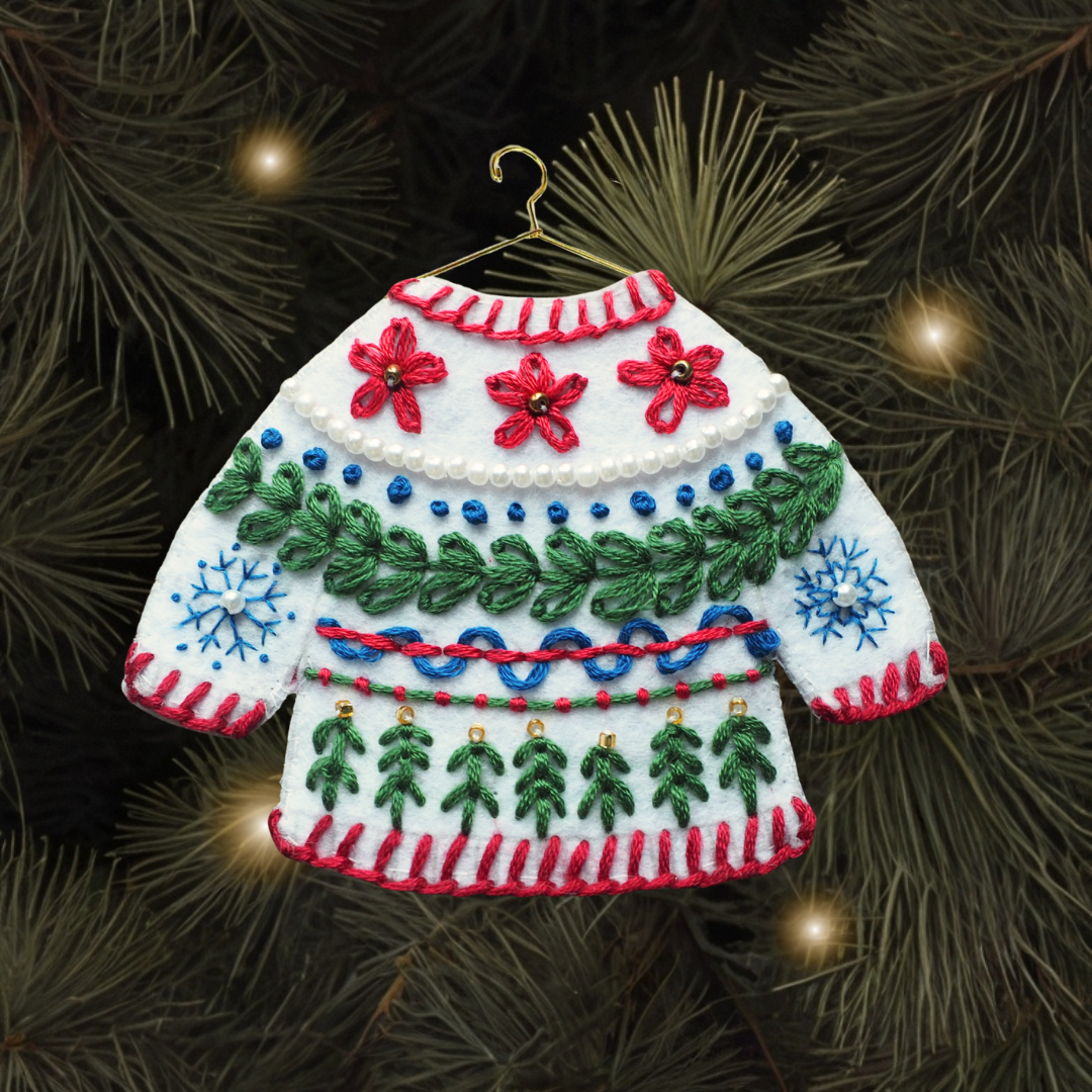 Christmas Jumper Embroidery Kit for Beginners