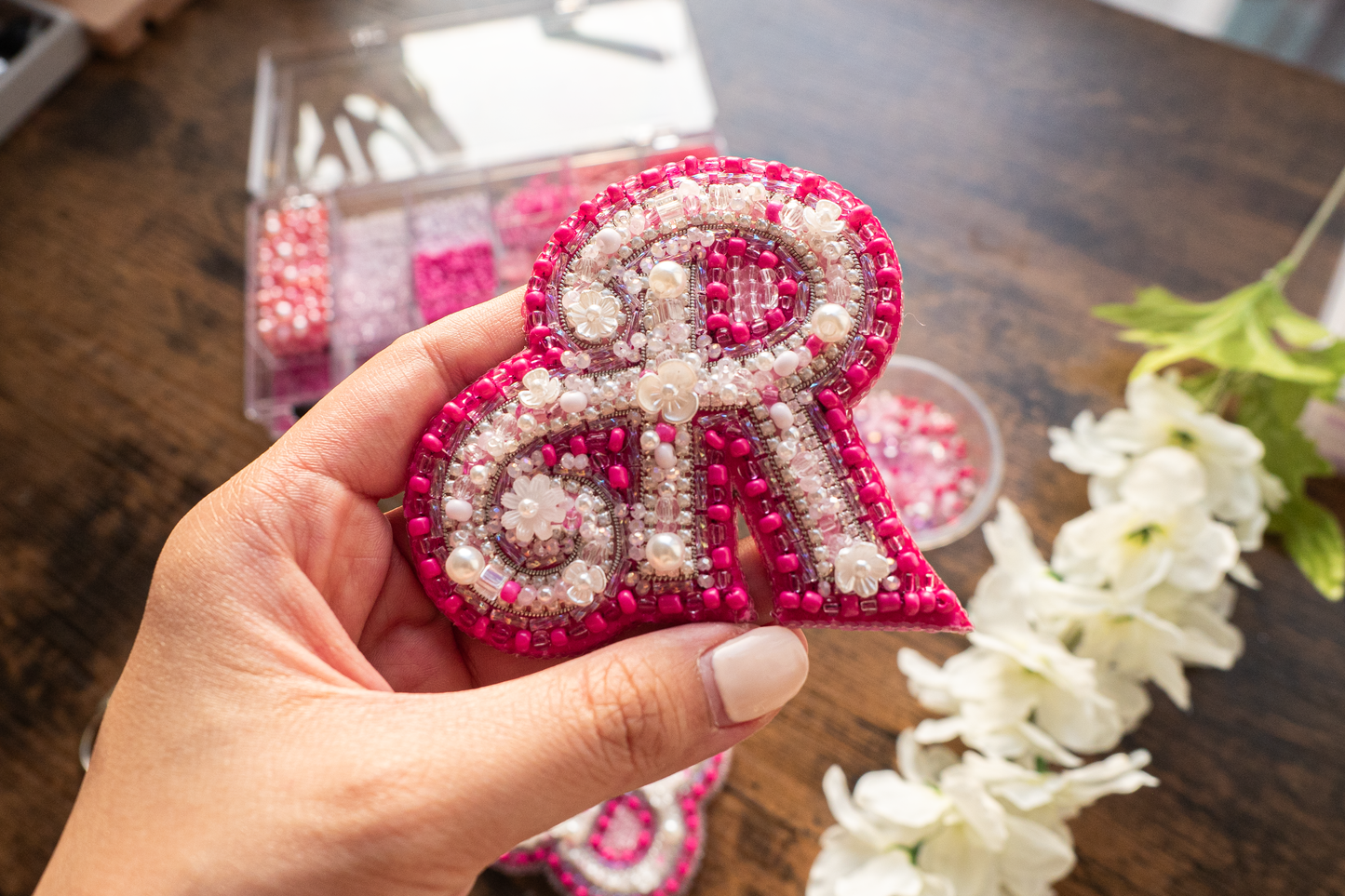 Beaded Barbie Letter Brooch Embroidery Kit