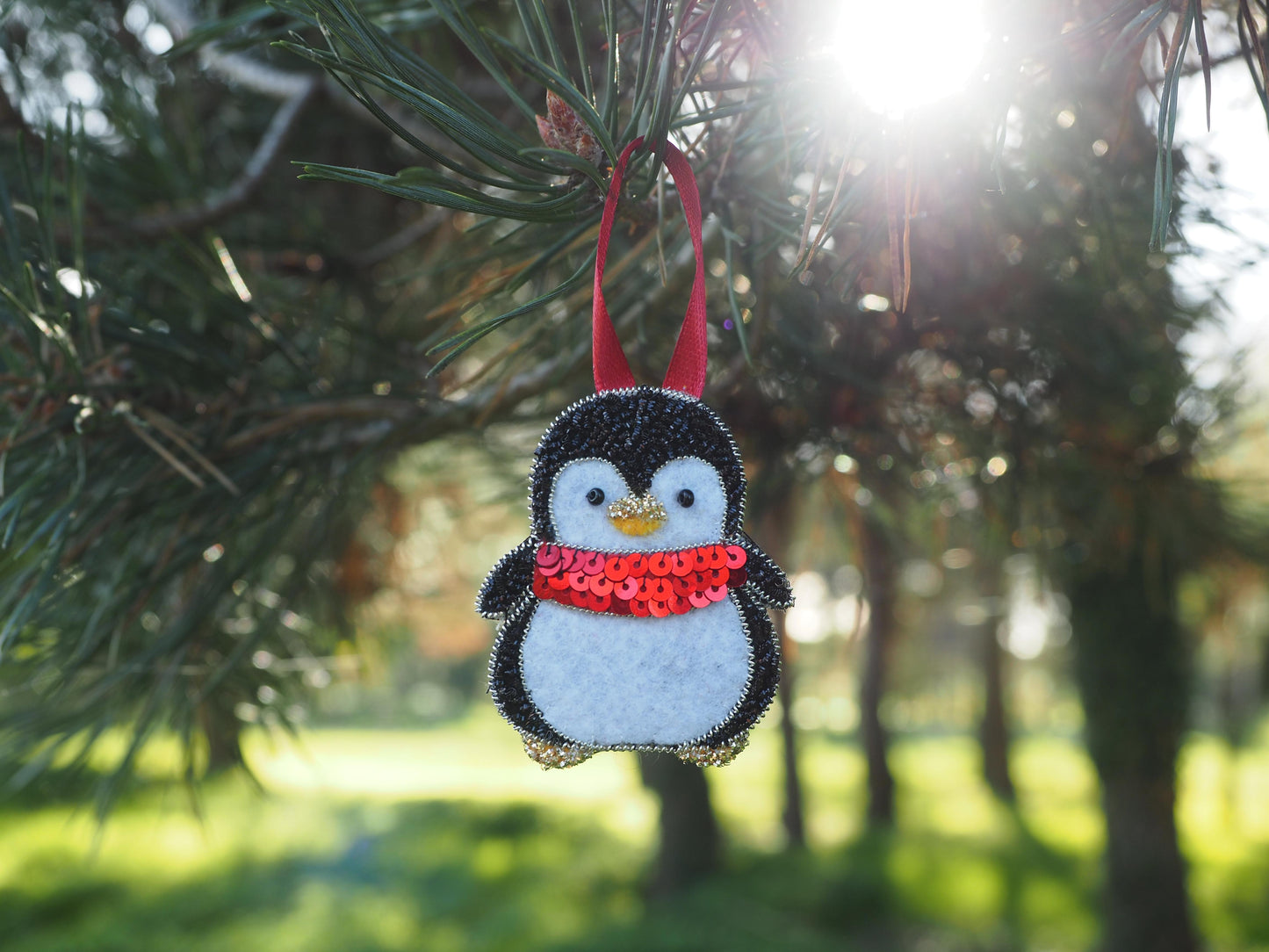 Christmas Penguin Embroidery Kit for Beginners
