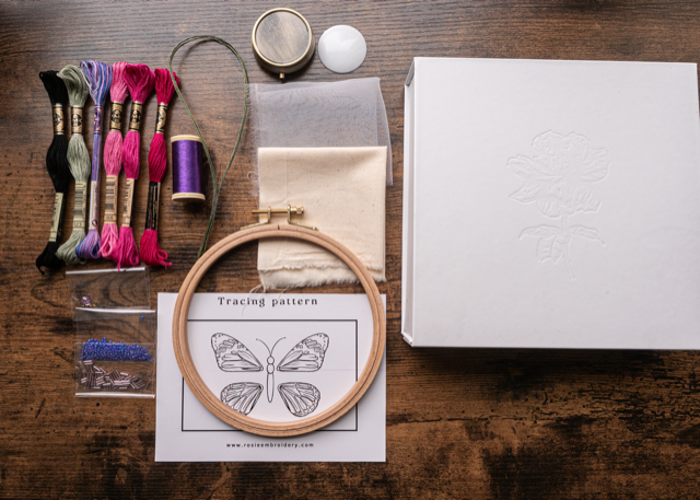 Butterfly Jewellery Embroidery Kit for Beginners
