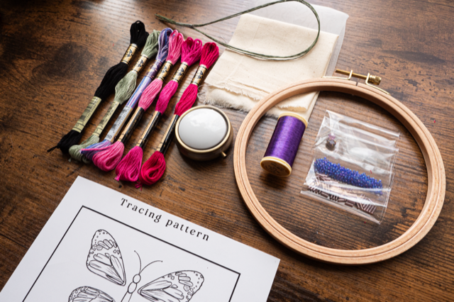 Butterfly Jewellery Embroidery Kit for Beginners