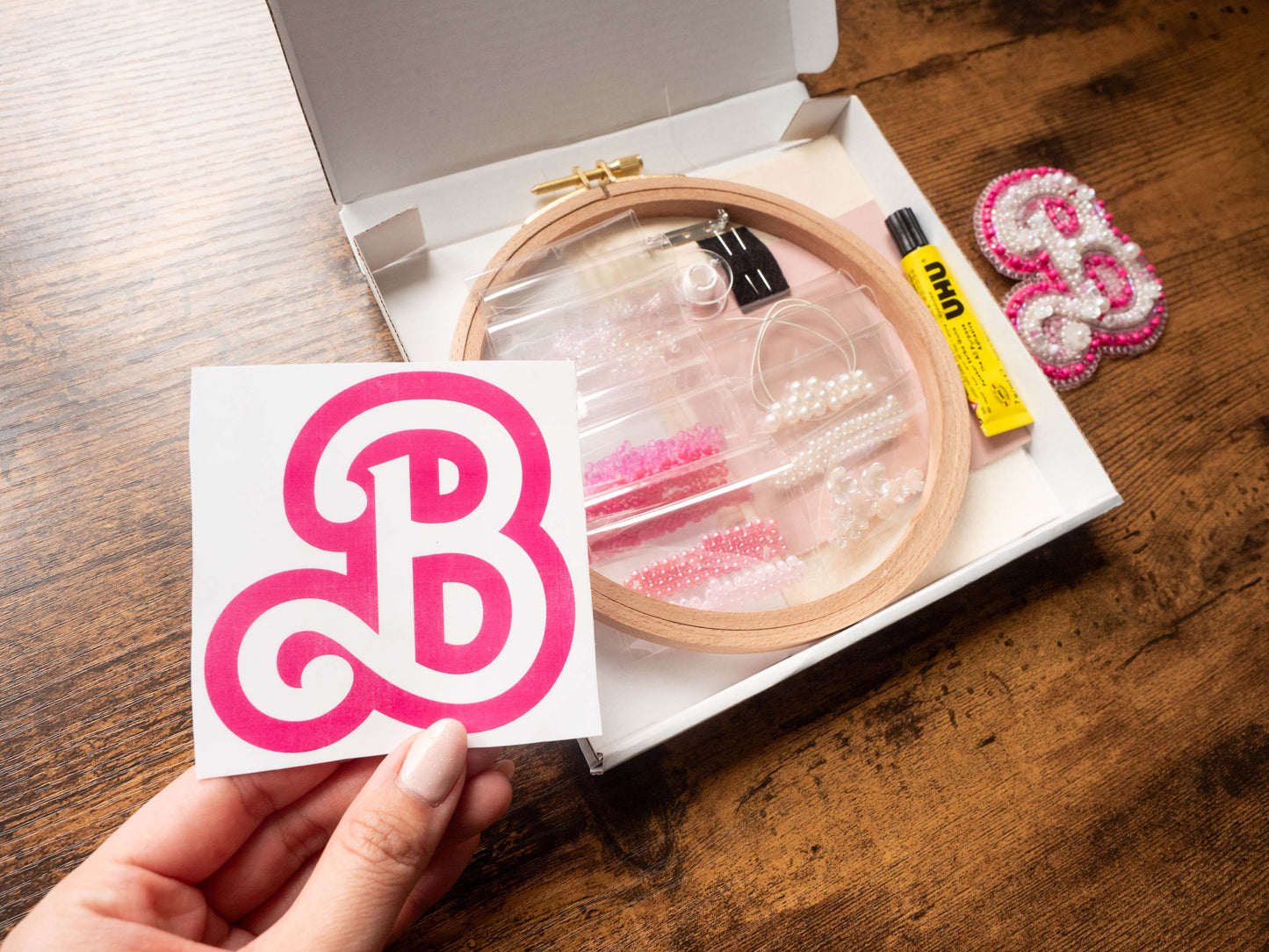 Beaded Barbie Letter Brooch Embroidery Kit