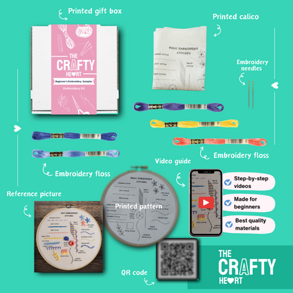 Stitch Sampler Beginner Embroidery Kit