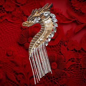Year Of The Dragon Brooch Embroidery Kit For Beginners