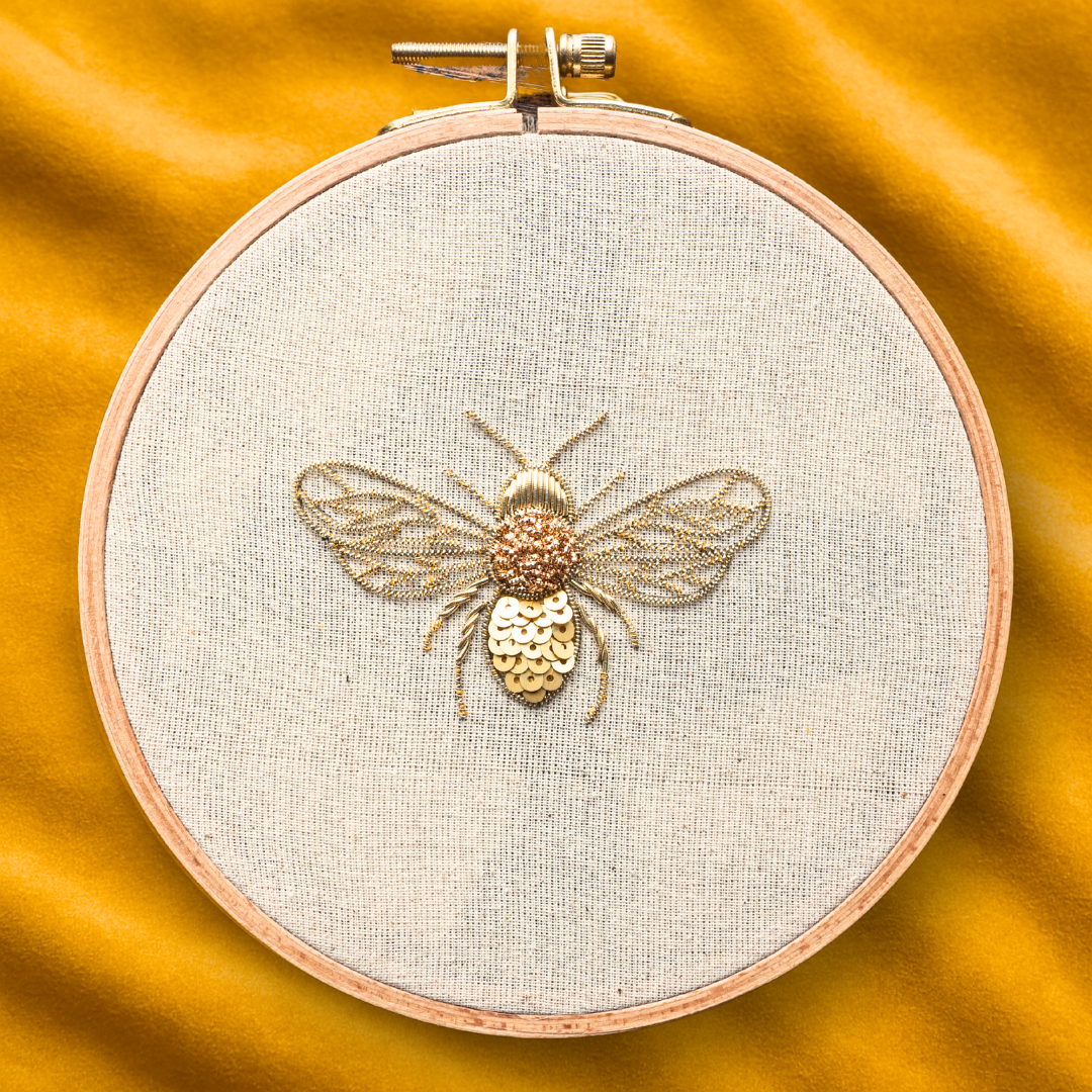 Save the Bees Goldwork Embroidery Kit for Beginners