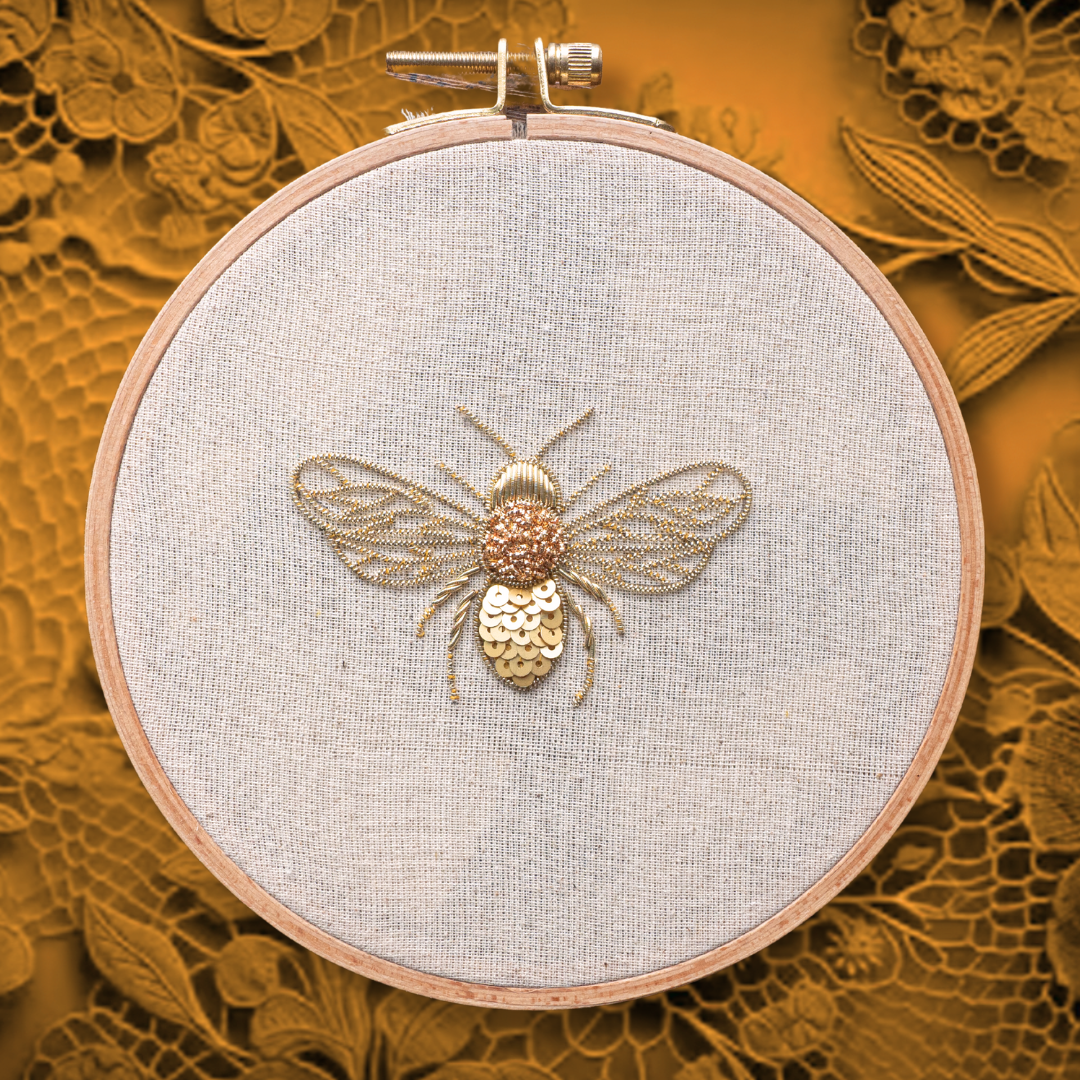 Save the Bees Goldwork Embroidery Kit for Beginners