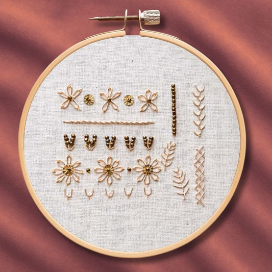 Goldwork Flower Embroidery Kit for Beginners