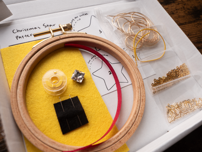 Christmas Star Goldwork Embroidery Kit for Beginners