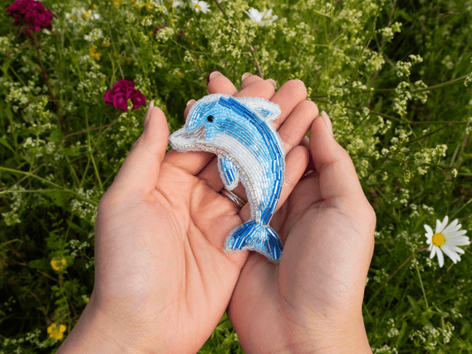 Danny the Dolphin Embroidery Kit for Beginners