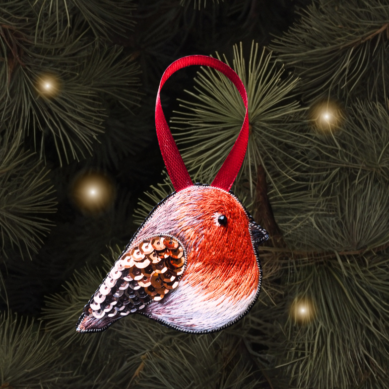 Christmas Robin Embroidery Kit for Beginners